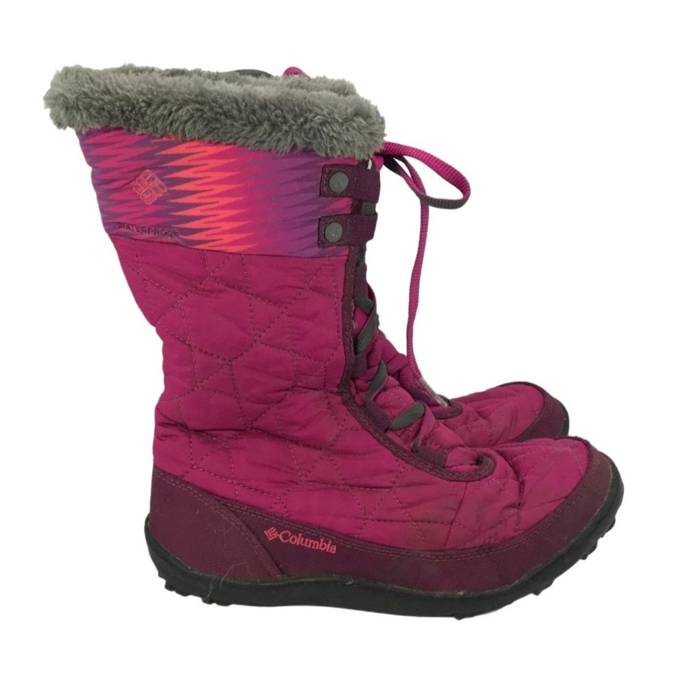 Columbia Womens Minx Mid Quilted Pink Faux Fur Lace Up Winter Snow Boots Sz 5 - Picture 7 of 9